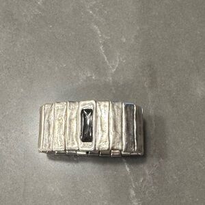 Elegant Silver Bracelet with Black Accent